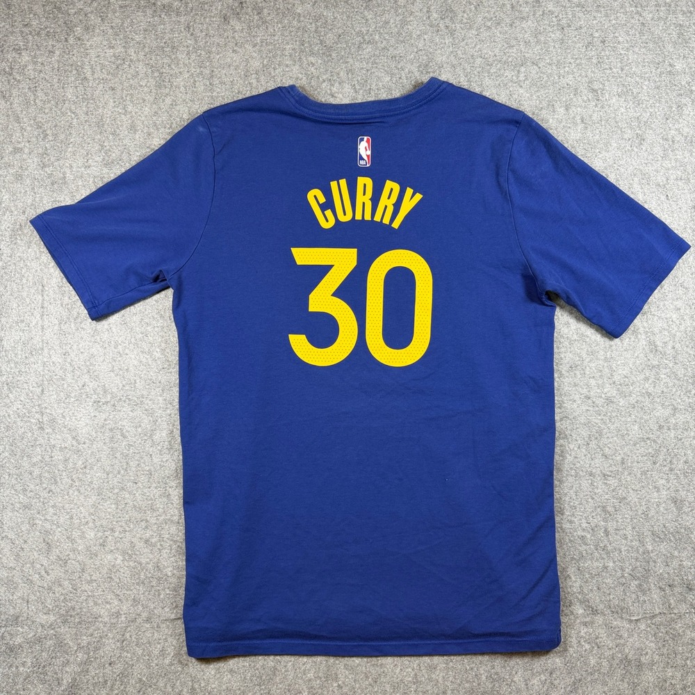 Nike Youth Stephen Curry Golden State Warriors T Shirt XL Blue Dri FIT Graphic - Picture 2 of 10